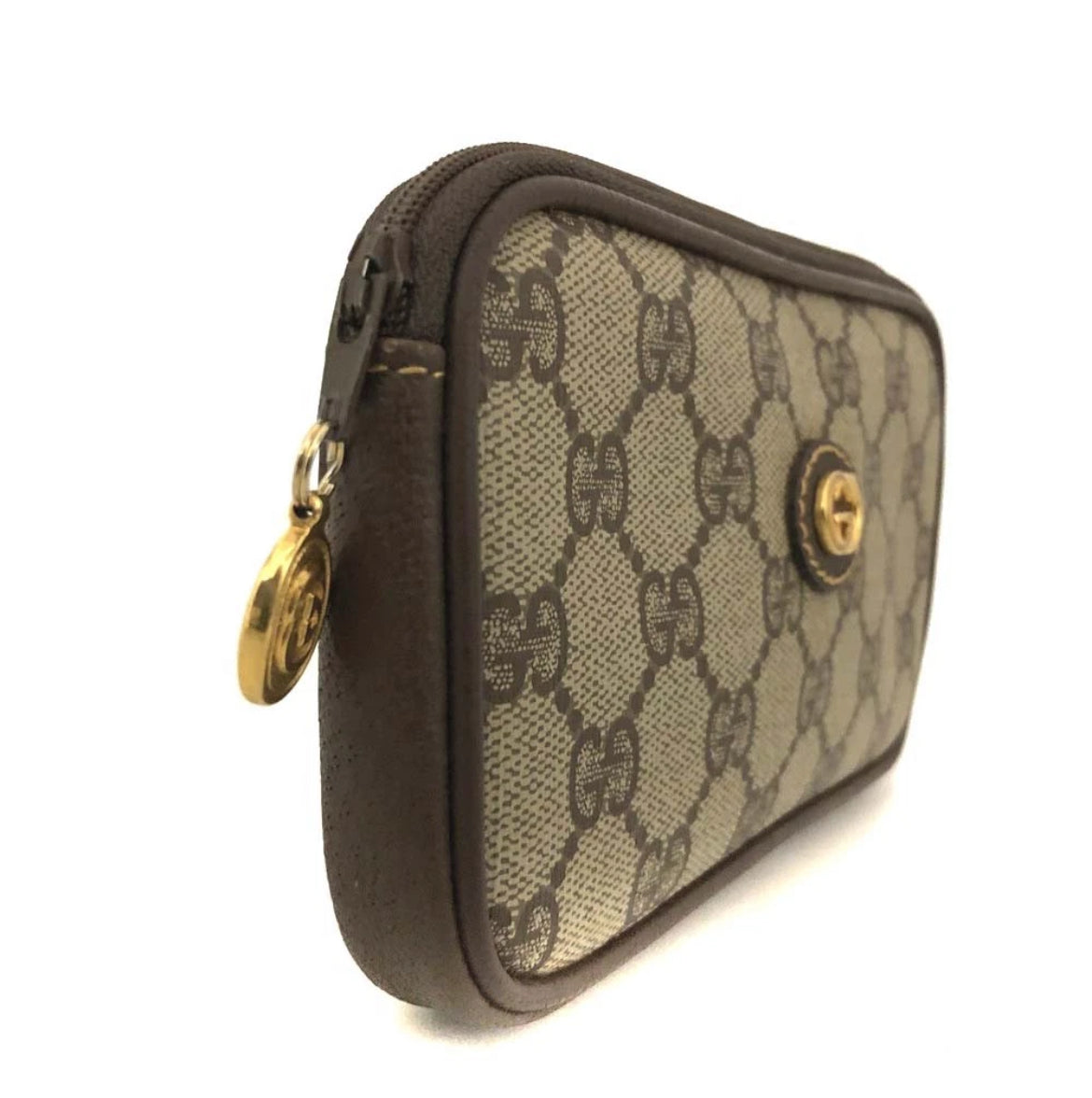 Gucci Brown Monogram Cosmetic Pouch