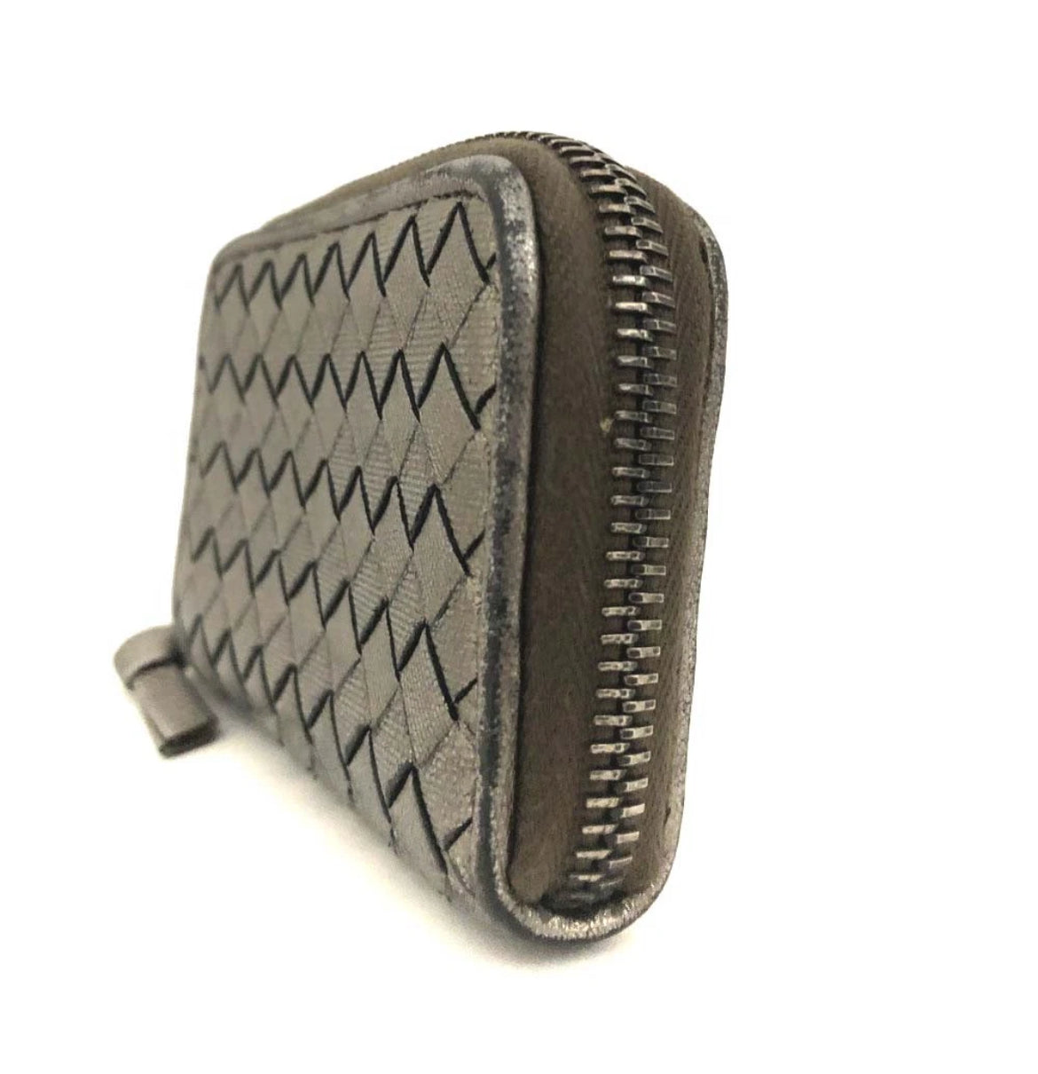 Bottega Veneta Metallic Leather Zip Coin Purse