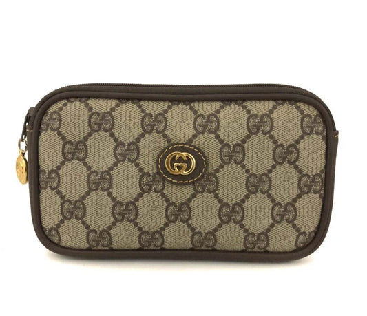 Gucci Brown Monogram Cosmetic Pouch