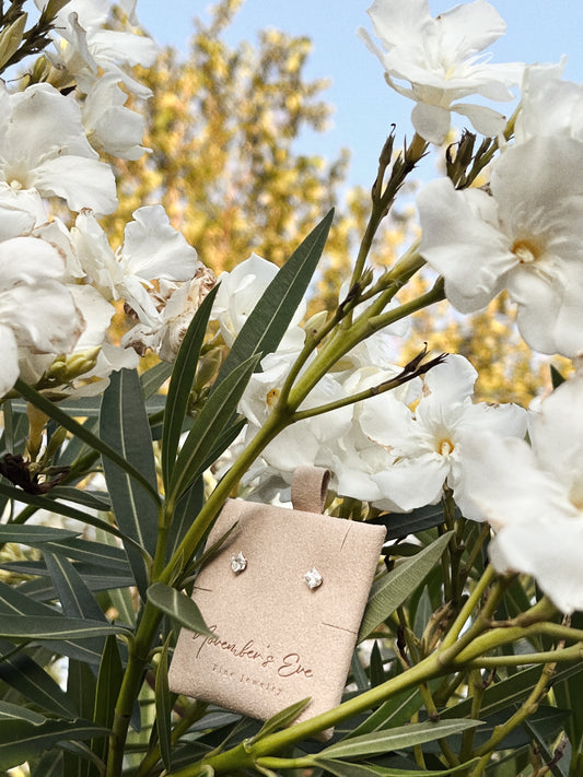 14K Gold Cubic Zirconia Studs