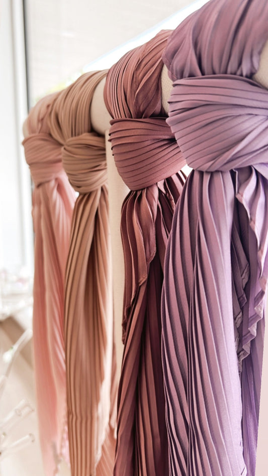 Satin Pleated Hair Scarf