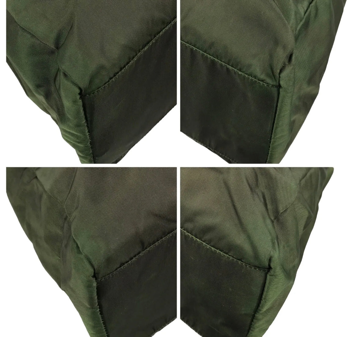 1990s Prada Khaki Green Logo Plaque Tote