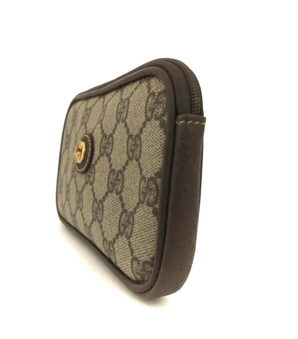 Gucci Brown Monogram Cosmetic Pouch