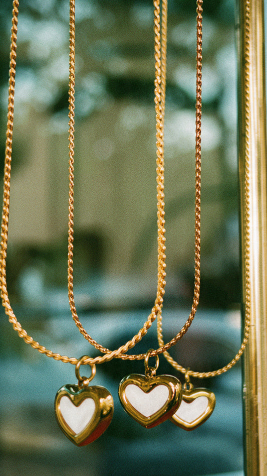 Mother of Pearl Heart Necklace