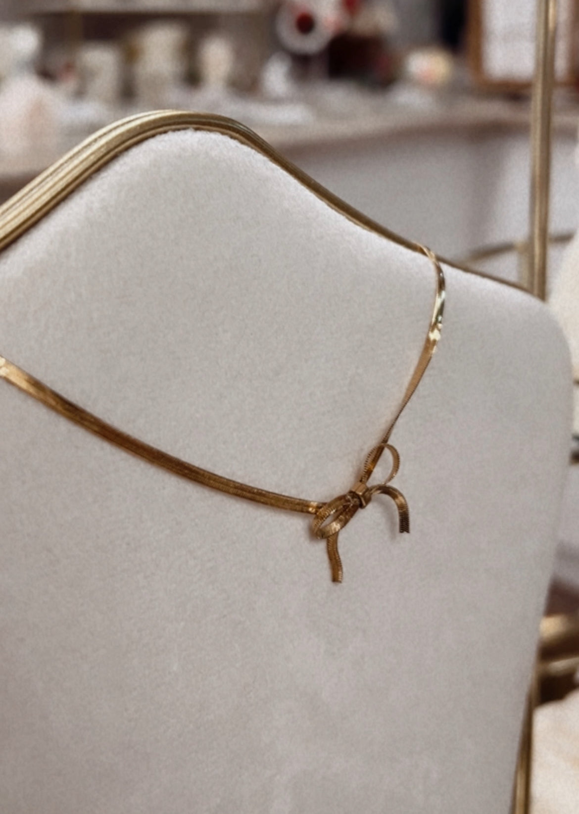 Bow Herringbone Choker