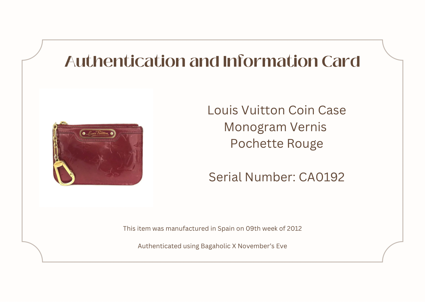 Louis Vuitton Monogram Vernis Pochette Cles Wallet Coin Purse