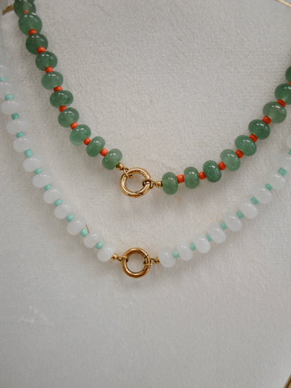 Rondelle Beaded Necklaces with Charm Options