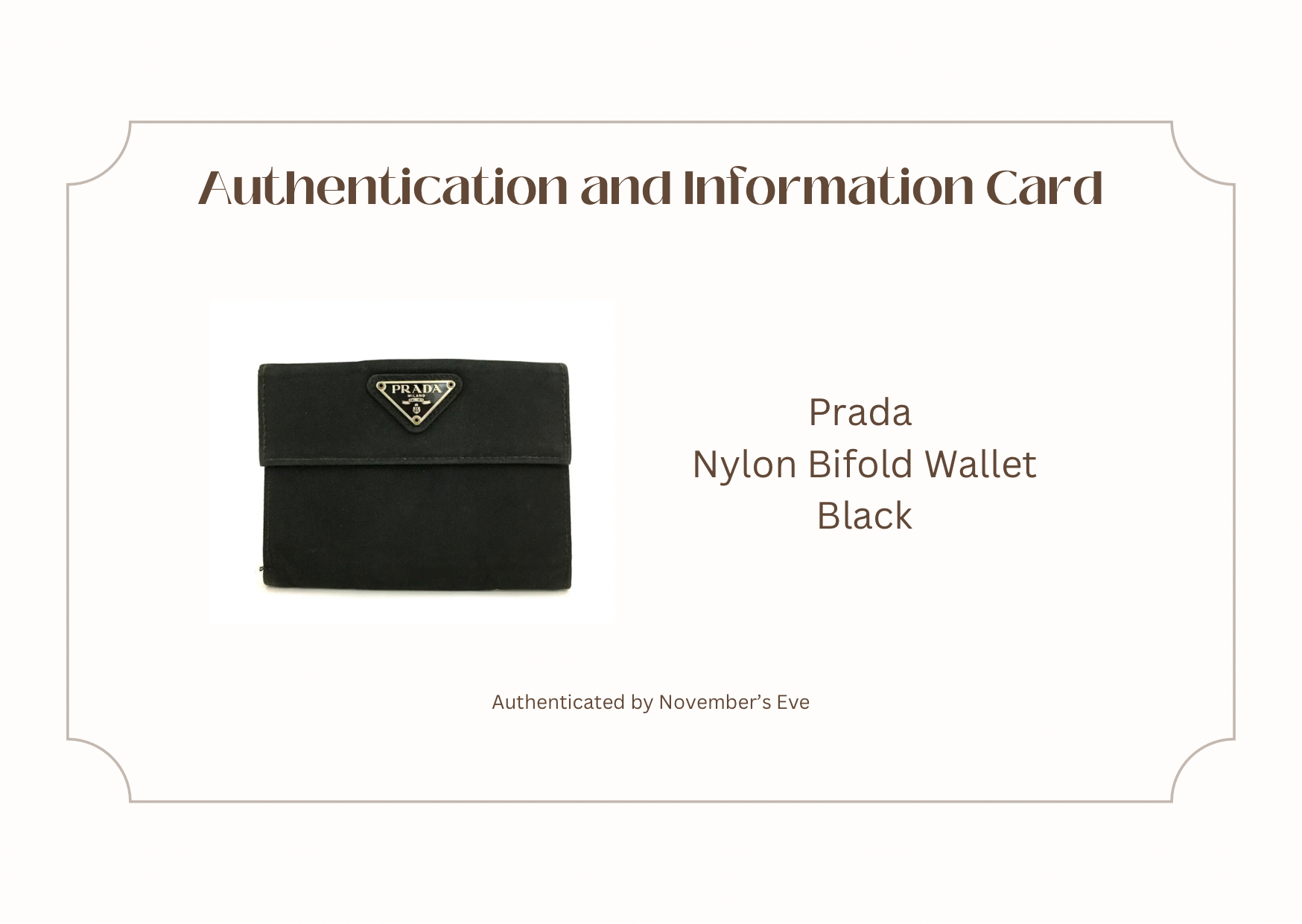 PRADA Logo Plate Black Nylon Bifold Wallet Purse