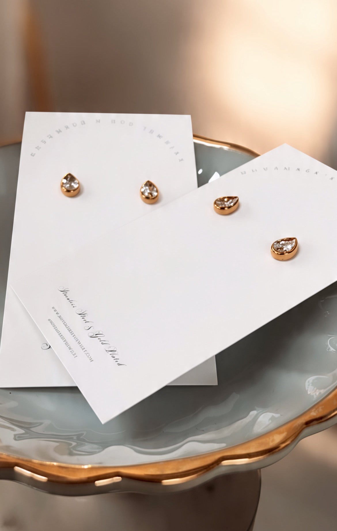 Beveled Teardrop Studs