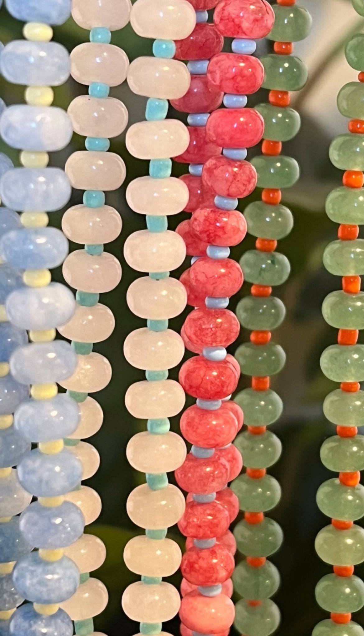 Rondelle Beaded Necklaces with Charm Options