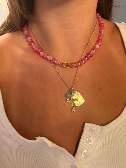 Rondelle Beaded Necklaces with Charm Options